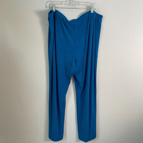 NEW $69 Chicos 4 Travelers Plus 20/22 No Tummy Pants Slinky Knit Aurora Teal - Picture 5 of 8